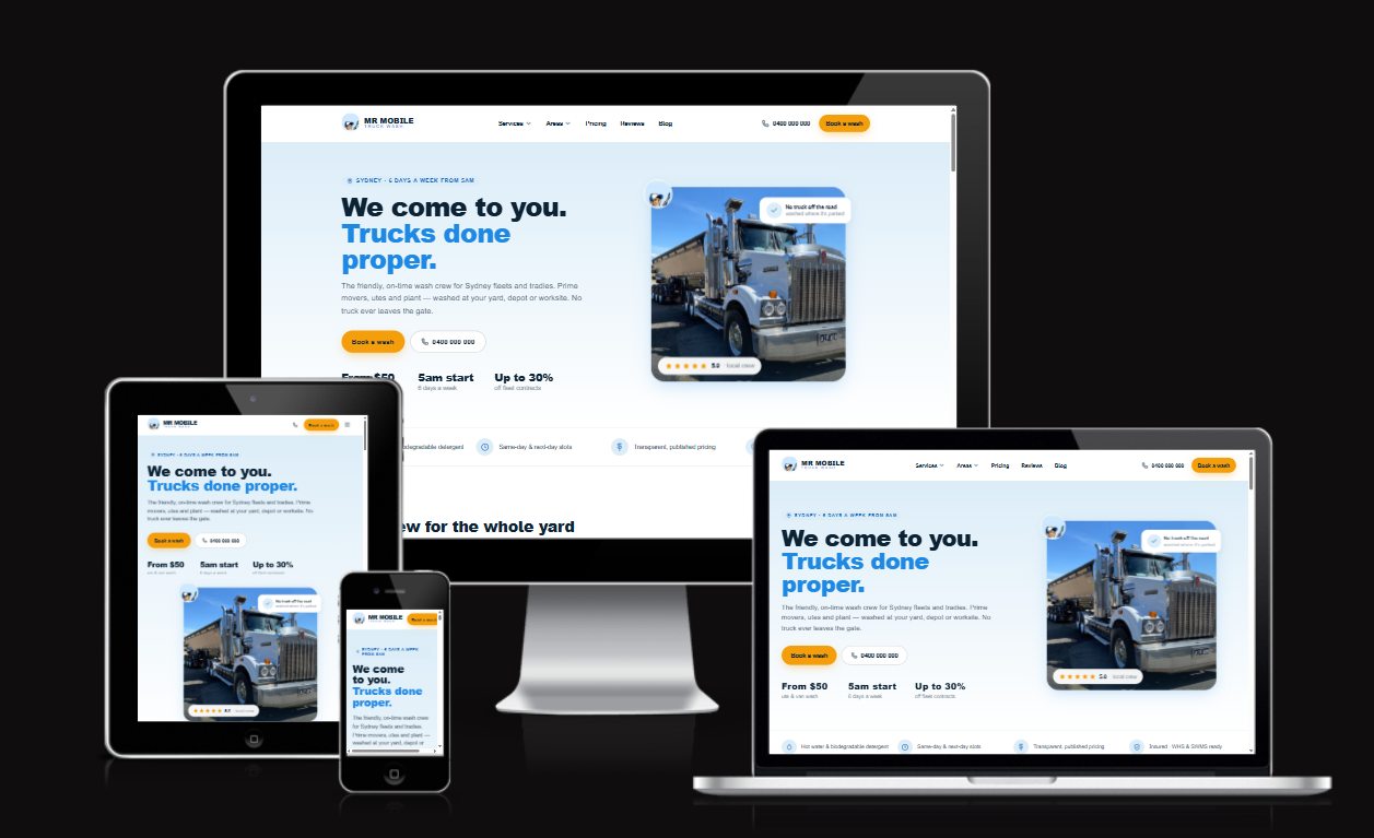 Mobile Fleet Washing client work